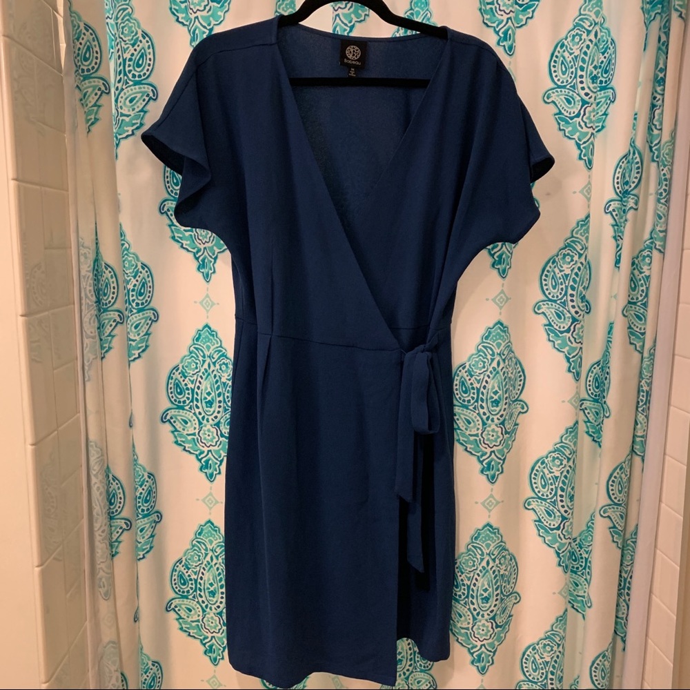 Bobeau Navy Wrap Dress